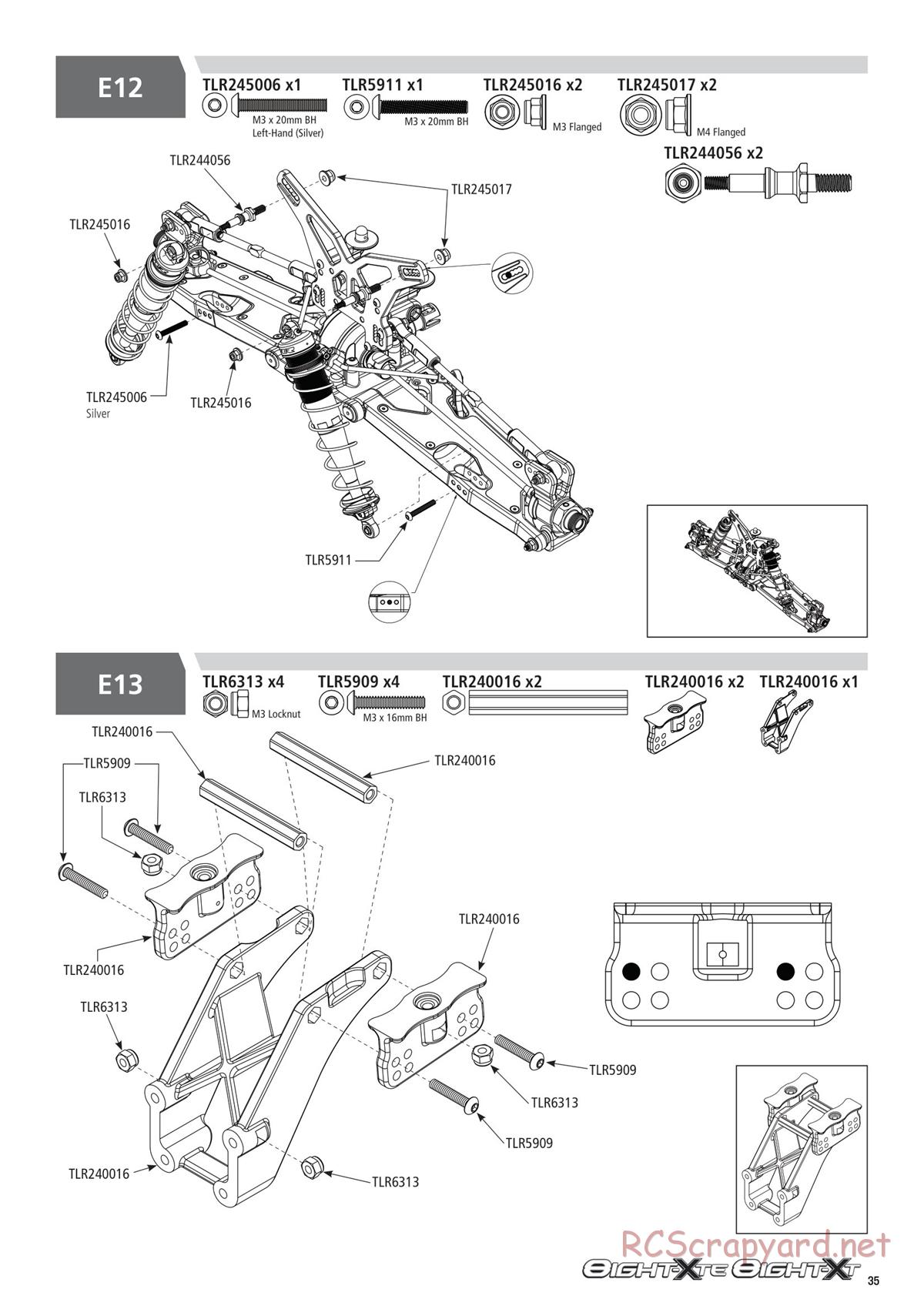 Team Losi - 8ight-XT/XTE Nitro/Electric Race - Manual - Page 35