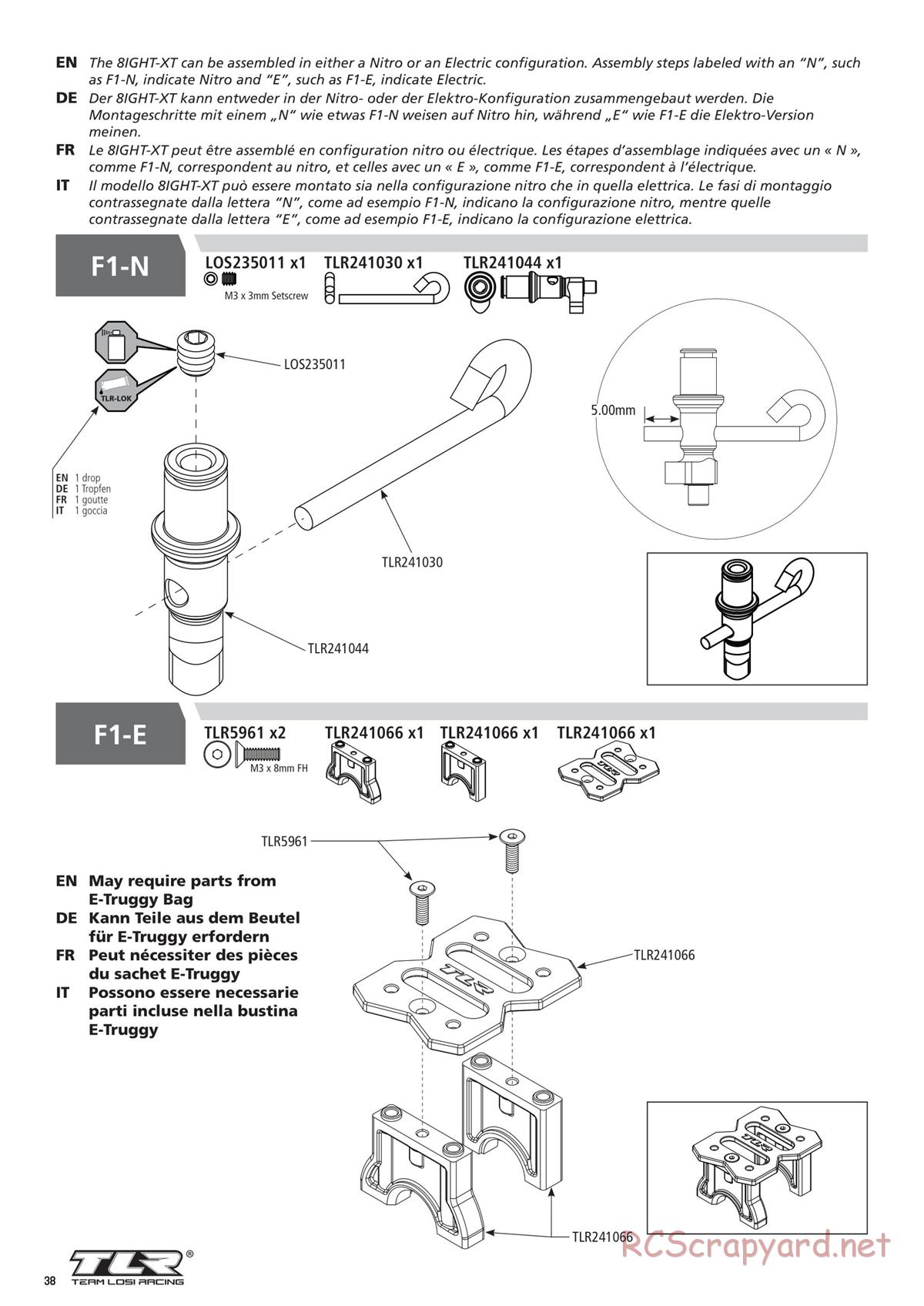 Team Losi - 8ight-XT/XTE Nitro/Electric Race - Manual - Page 38