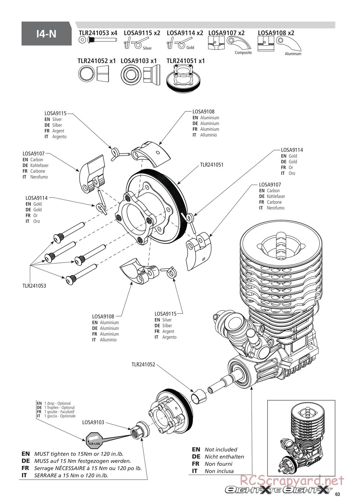 Team Losi - 8ight-XT/XTE Nitro/Electric Race - Manual - Page 63