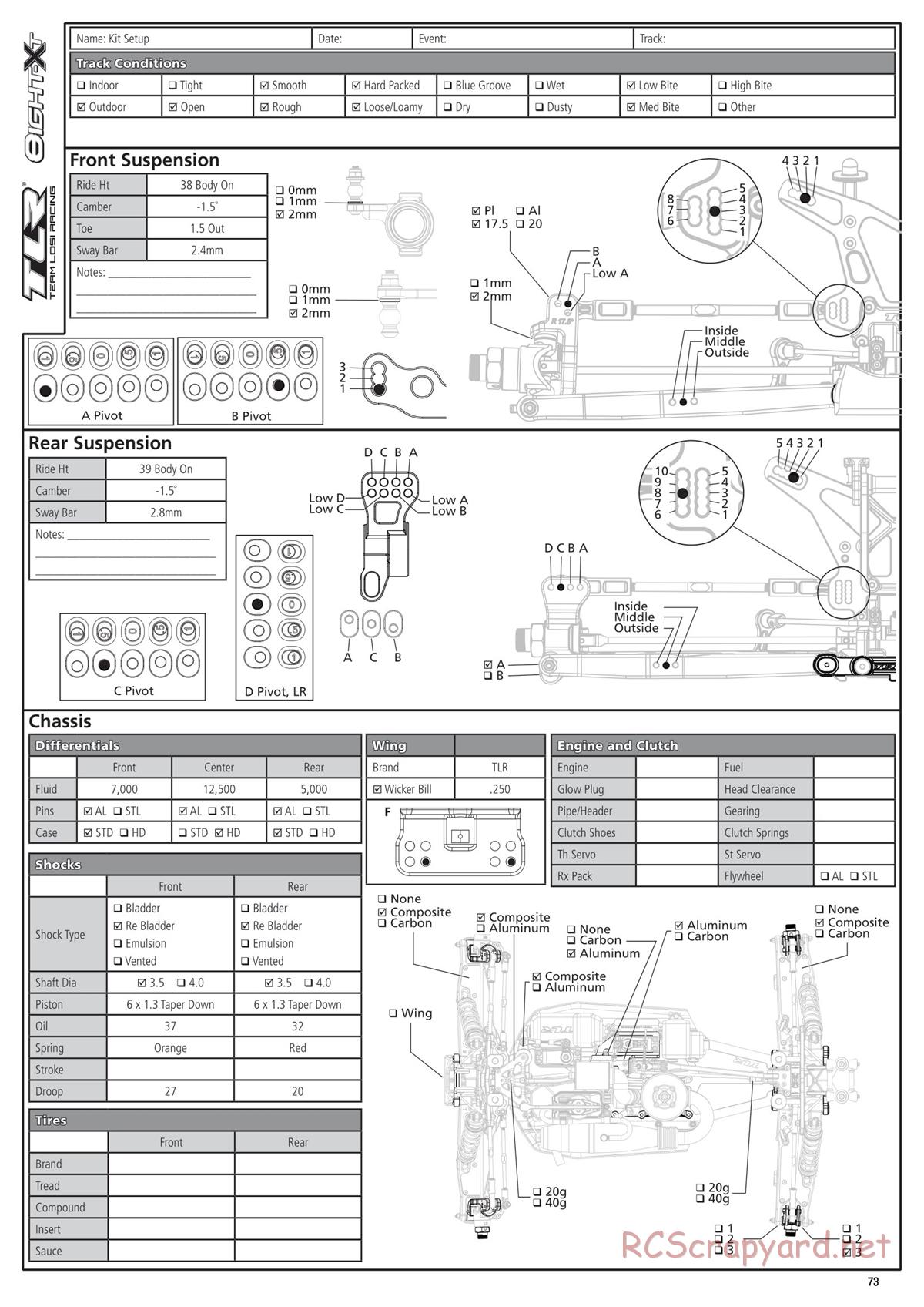 Team Losi - 8ight-XT/XTE Nitro/Electric Race - Manual - Page 73