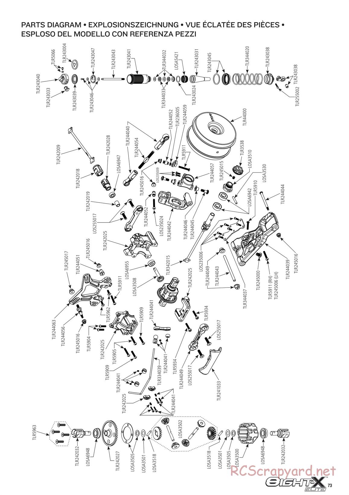 Team Losi - 8ight-X Elite Race - Manual - Page 73