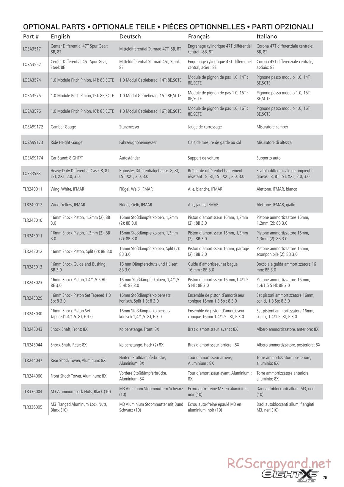 Team Losi - 8ight-XE Elite Race - Manual - Page 11