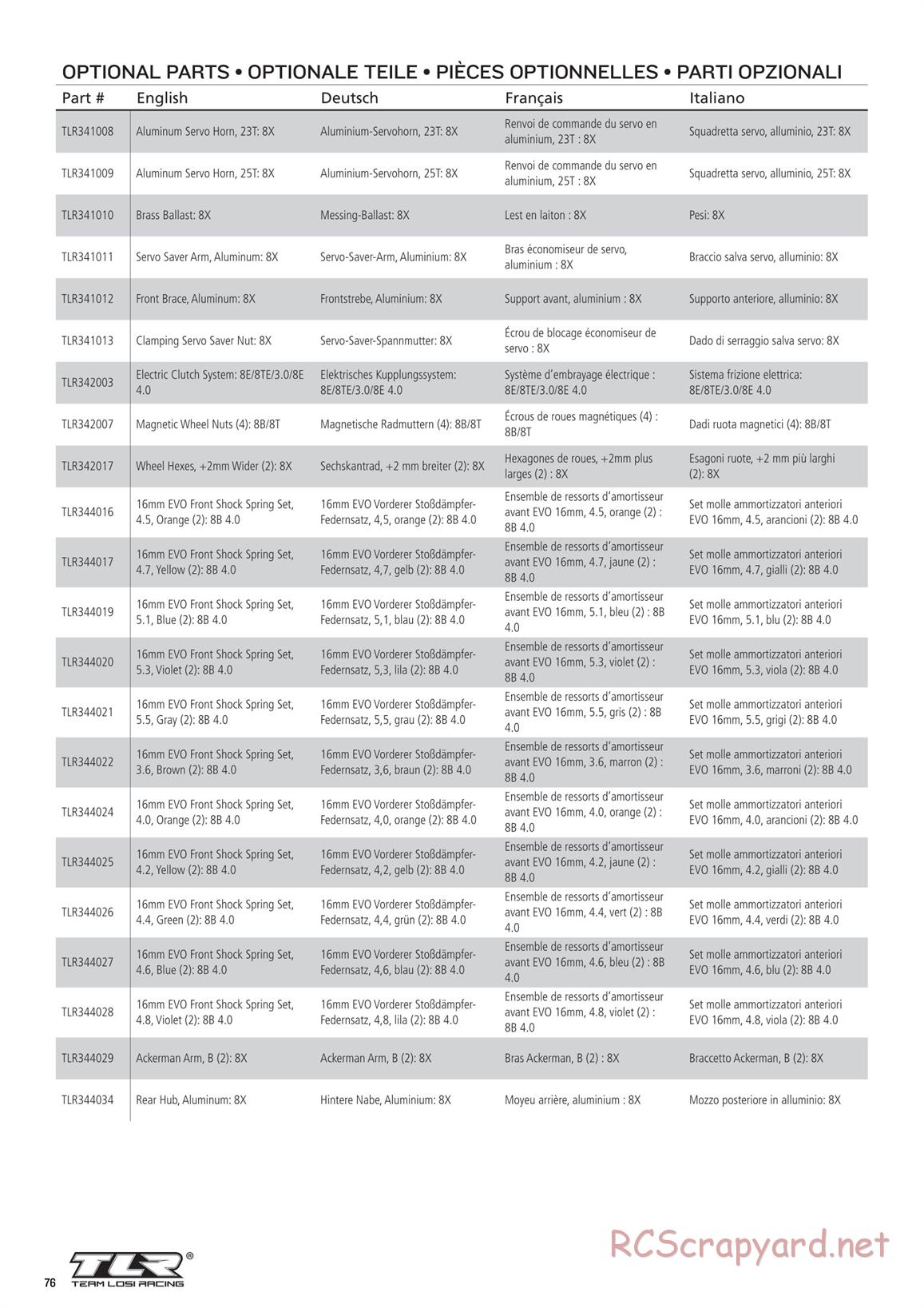 Team Losi - 8ight-XE Elite Race - Manual - Page 12