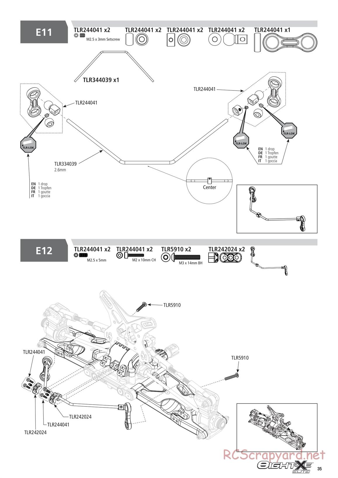 Team Losi - 8ight-XE Elite Race - Manual - Page 35