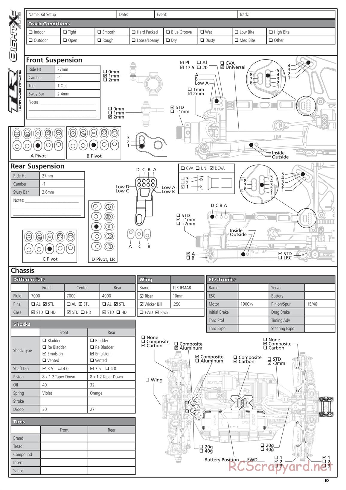 Team Losi - 8ight-XE Elite Race - Manual - Page 63