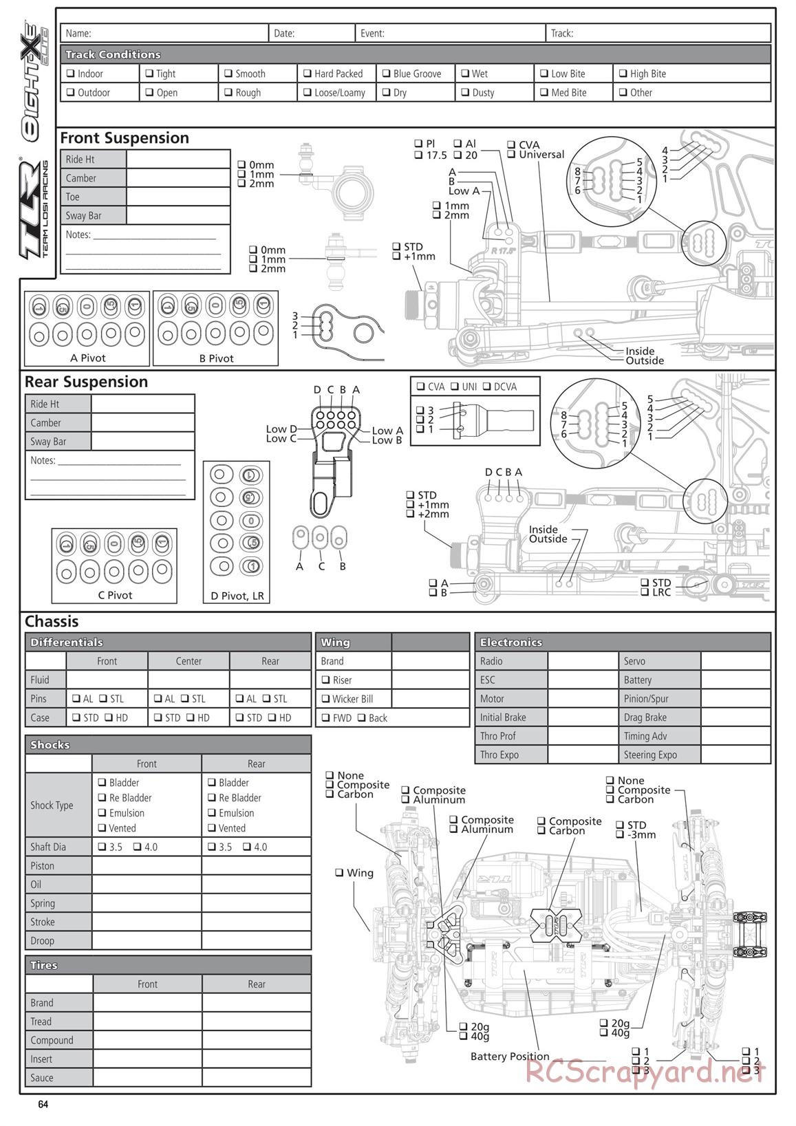 Team Losi - 8ight-XE Elite Race - Manual - Page 64