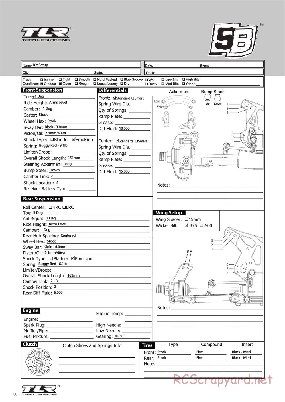 Team Losi - 5ive-B Race - Manual - Page 66