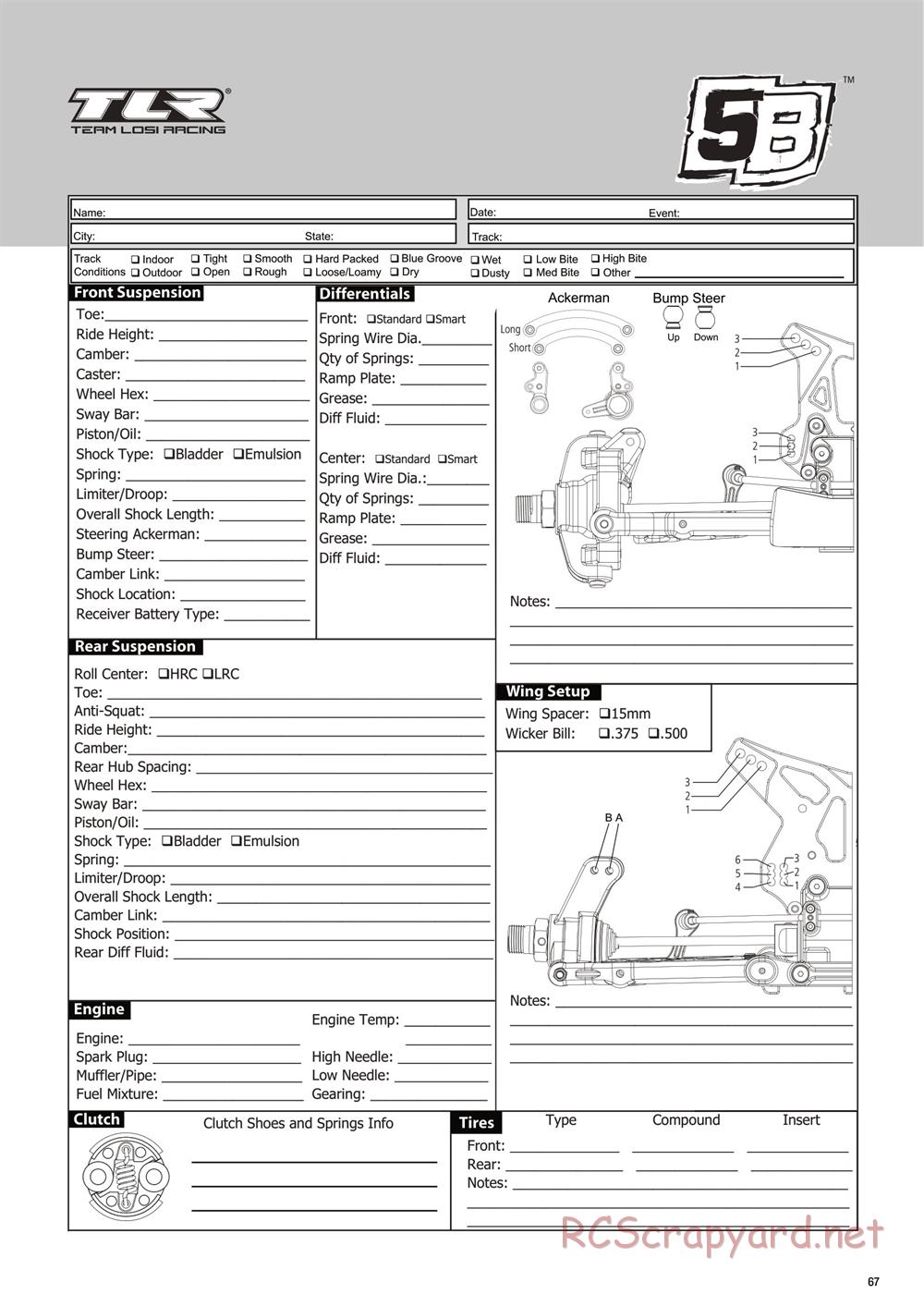 Team Losi - 5ive-B Race - Manual - Page 67