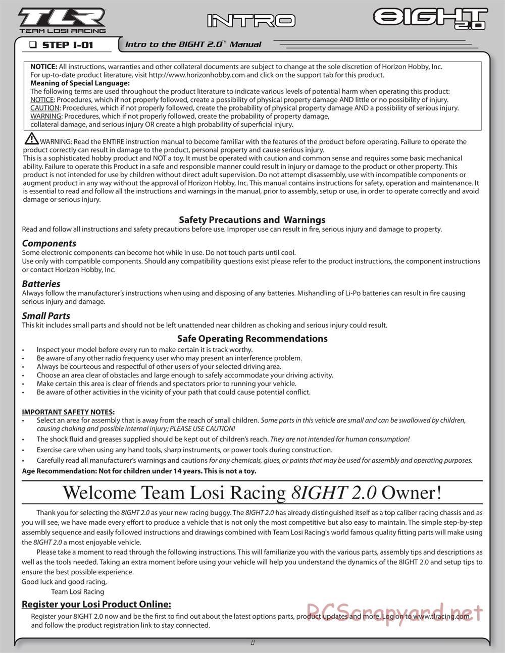 Team Losi - 8ight 2.0 - Manual - Page 2