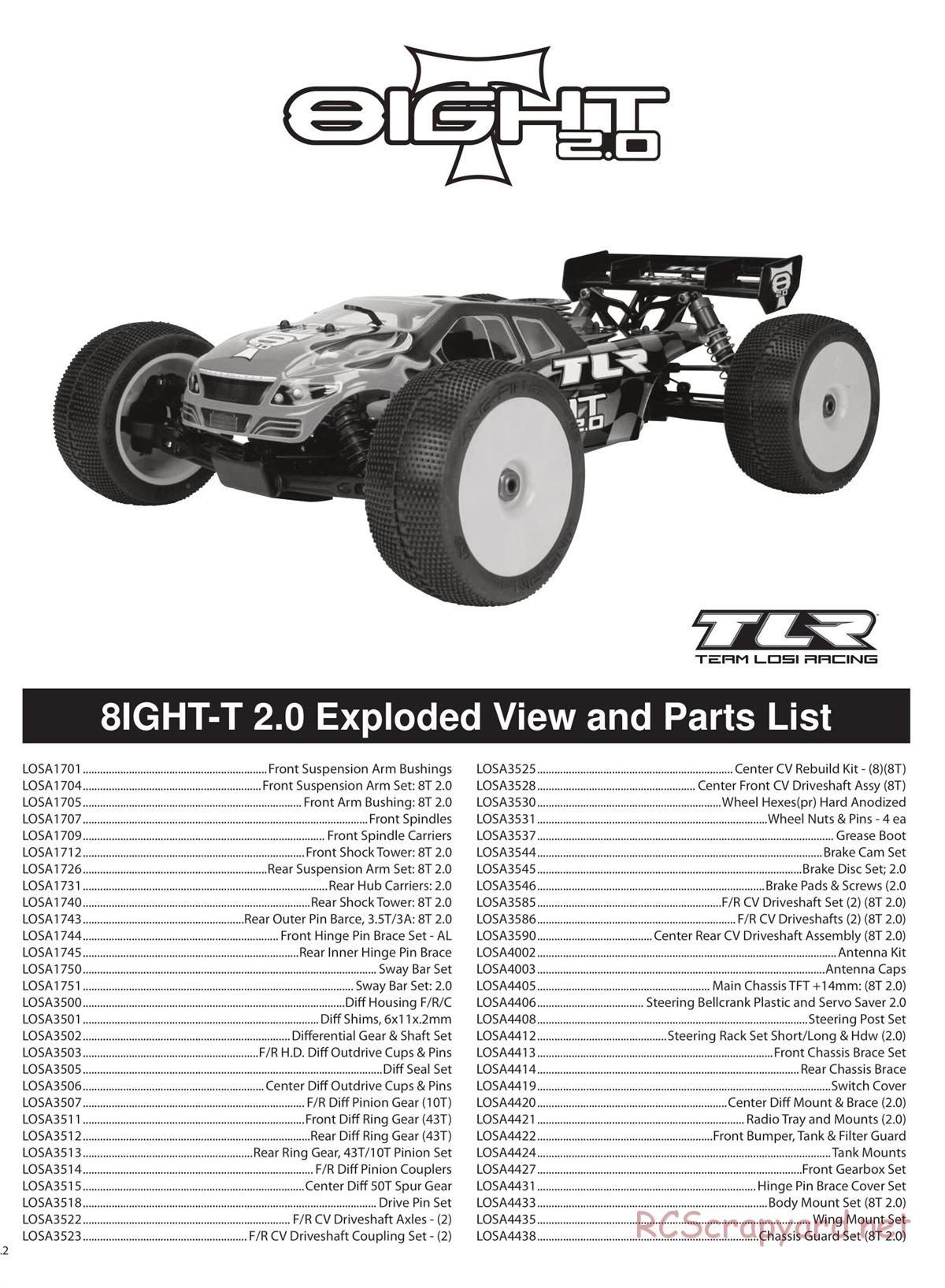 Team Losi - 8ight-T 2.0 - Manual - Page 1