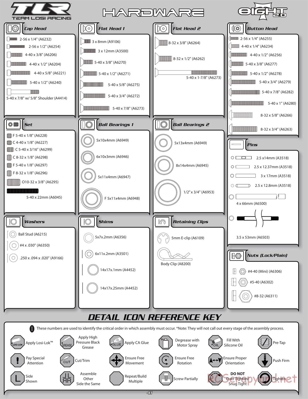 Team Losi - 8ight-T 2.0 - Manual - Page 44