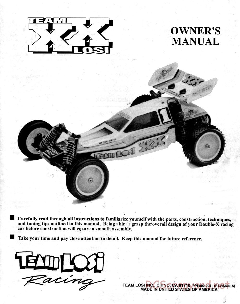 Team Losi - XX - Manual - Page 1