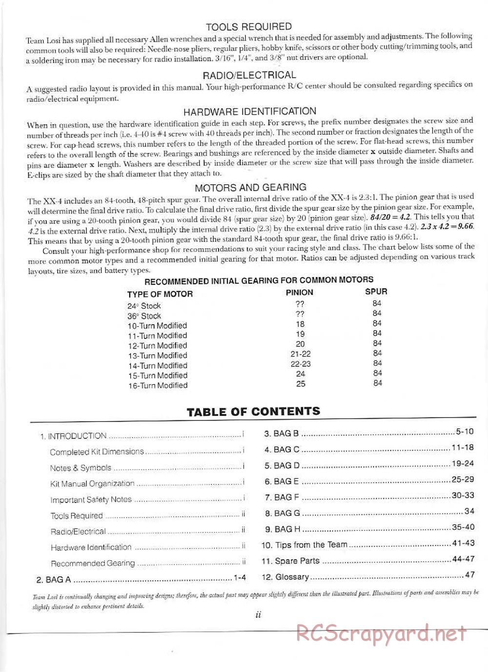 Team Losi - XX-4 - Manual - Page 3