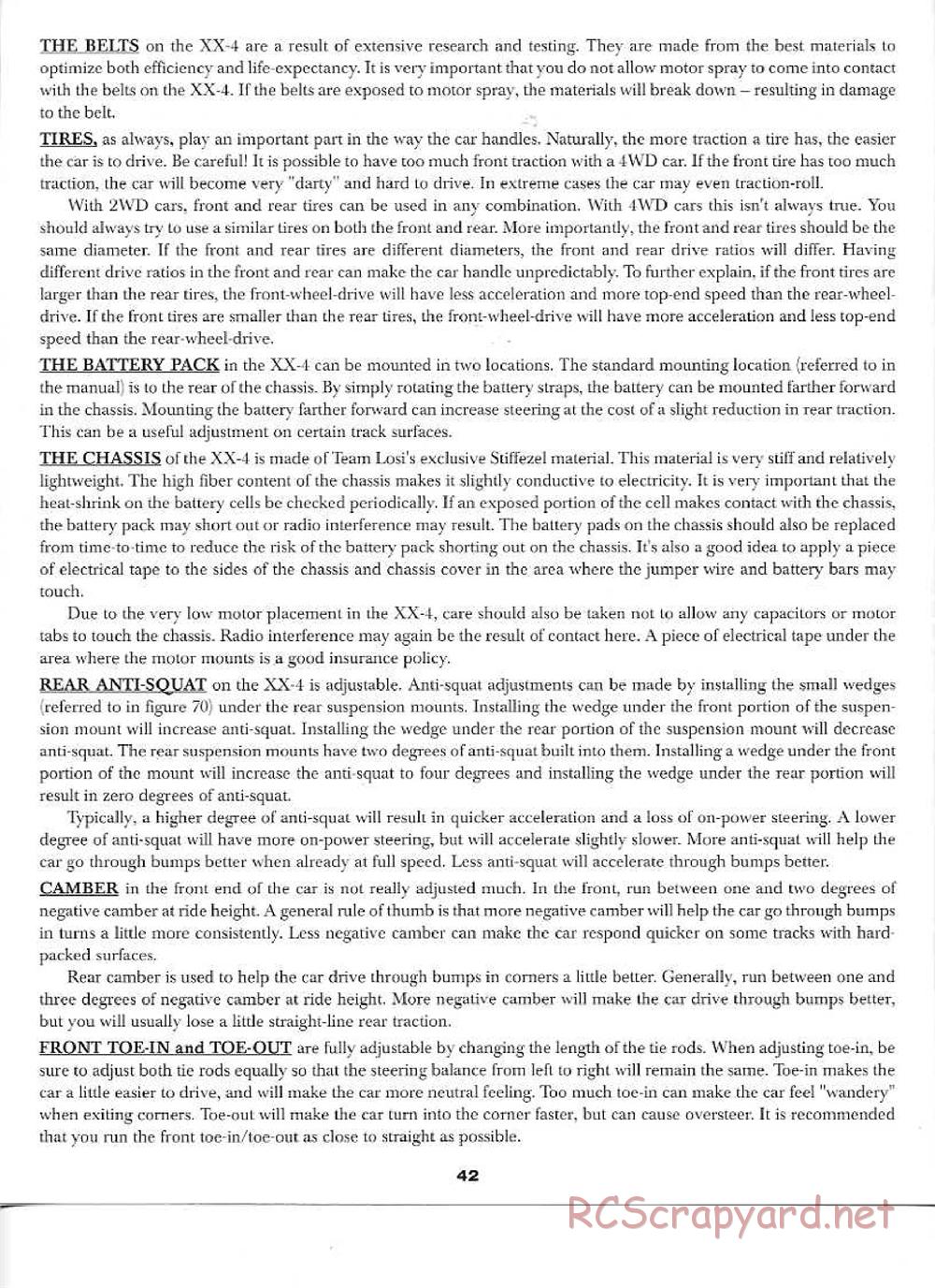 Team Losi - XX-4 - Manual - Page 42