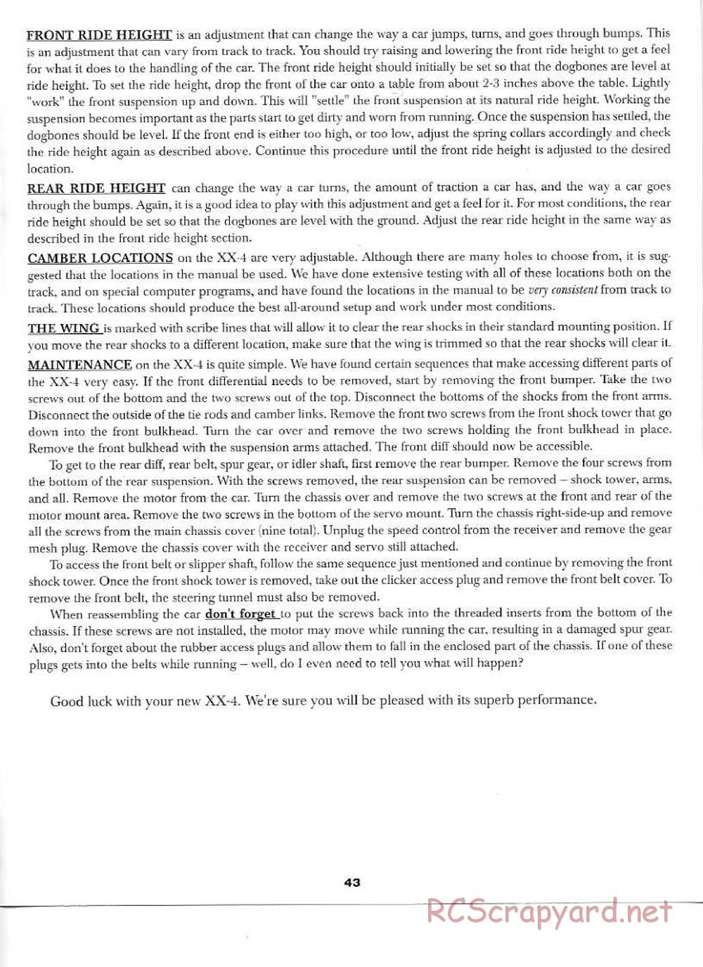 Team Losi - XX-4 - Manual - Page 43