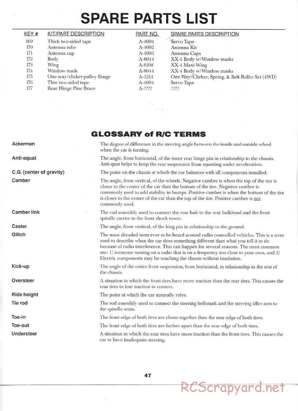 Team Losi - XX-4 - Manual - Page 47