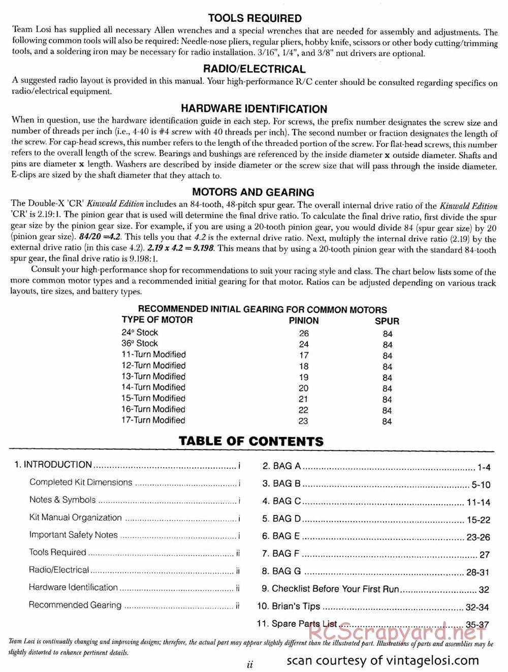Team Losi - XX CR Kinwald Edition - Manual - Page 3