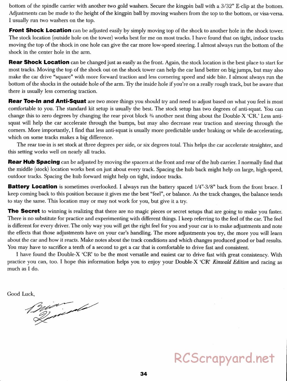 Team Losi - XX CR Kinwald Edition - Manual - Page 37