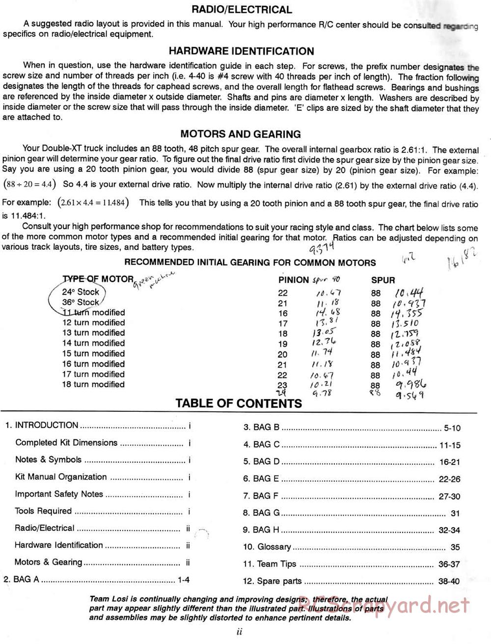 Team Losi - XXT - Manual - Page 3