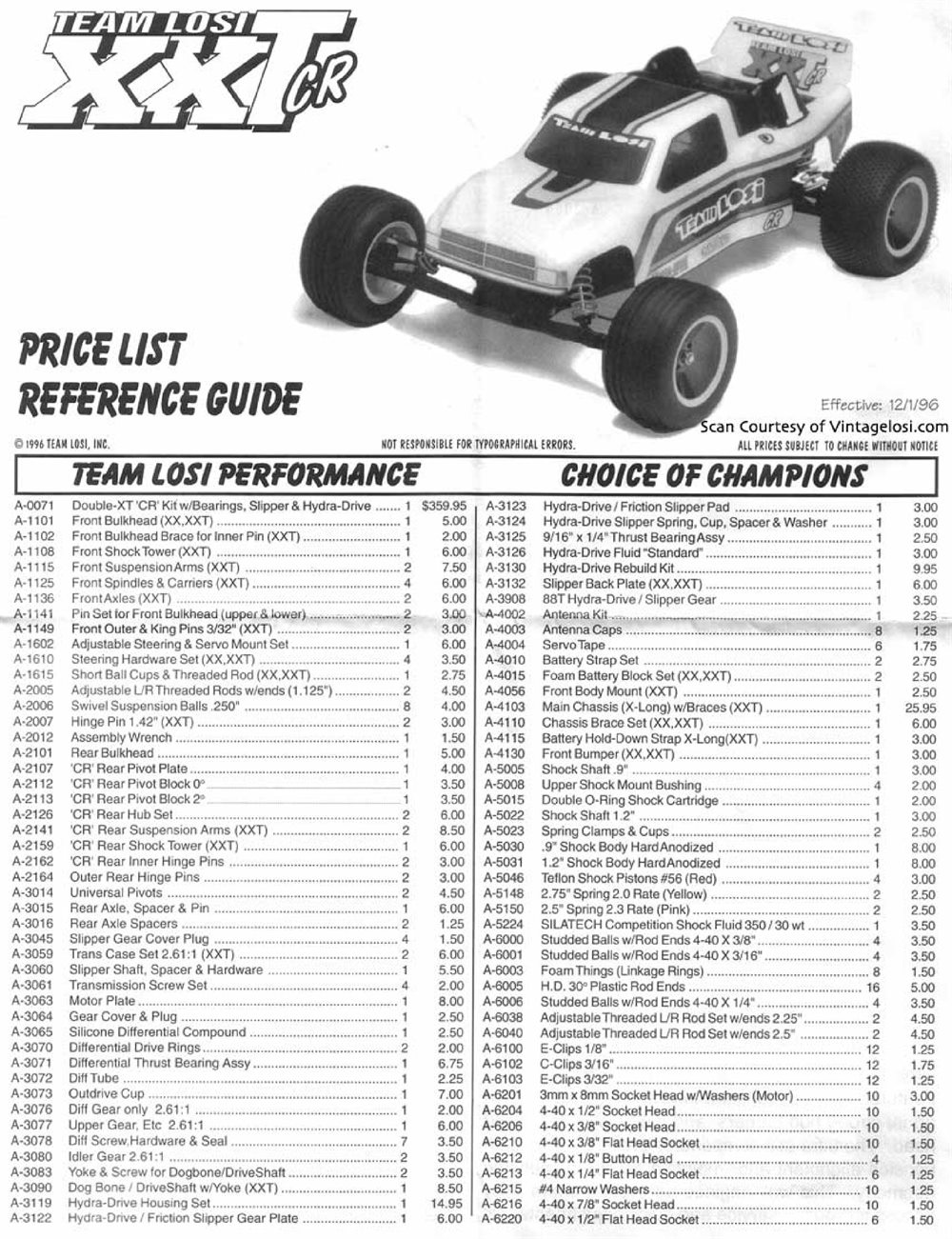 Team Losi - XXT-CR - Manual - Page 1