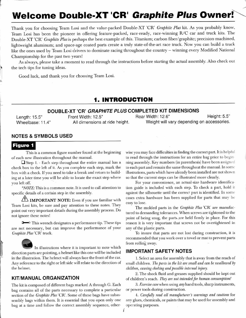 Team Losi - XXT CR Graphite Plus - Manual - Page 2