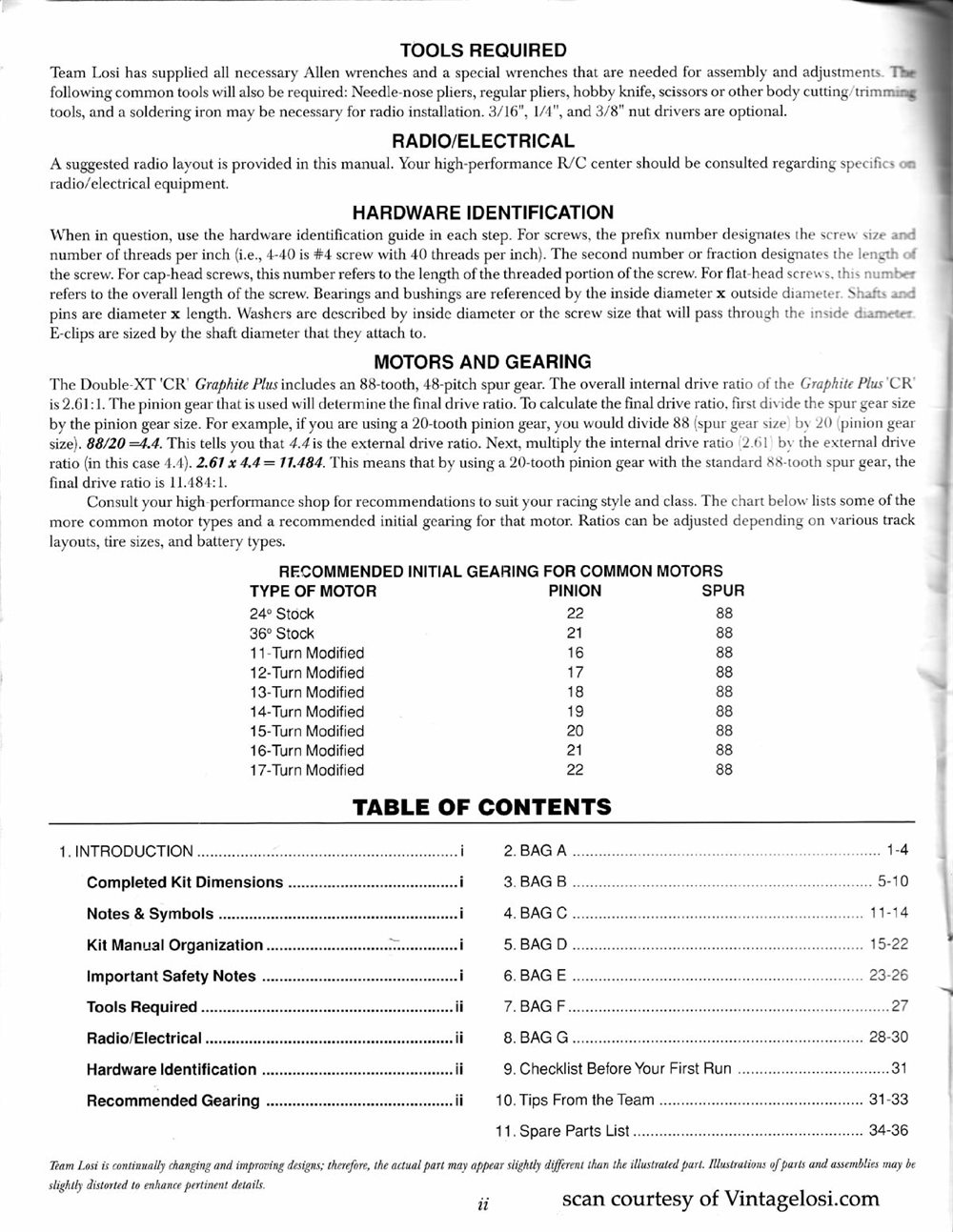 Team Losi - XXT CR Graphite Plus - Manual - Page 3