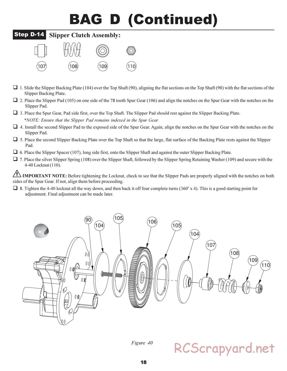 Team Losi - XXX BK2 - Kinwald Edition - Manual - Page 22