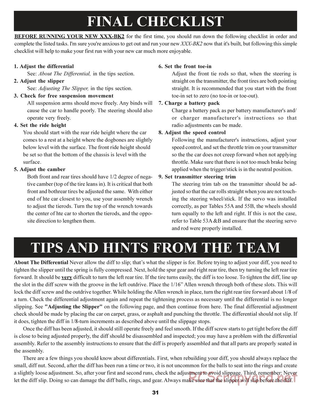 Team Losi - XXX BK2 - Kinwald Edition - Manual - Page 35