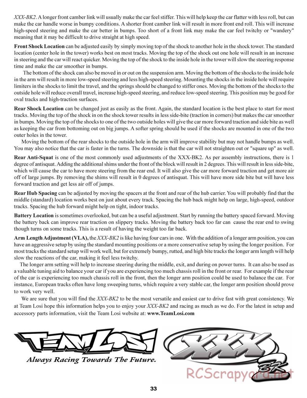 Team Losi - XXX BK2 - Kinwald Edition - Manual - Page 37