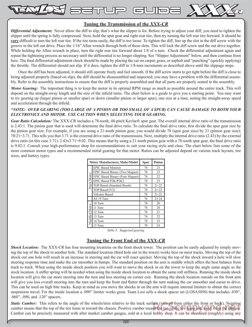 Team Losi - XXX-CR - Manual - Page 25