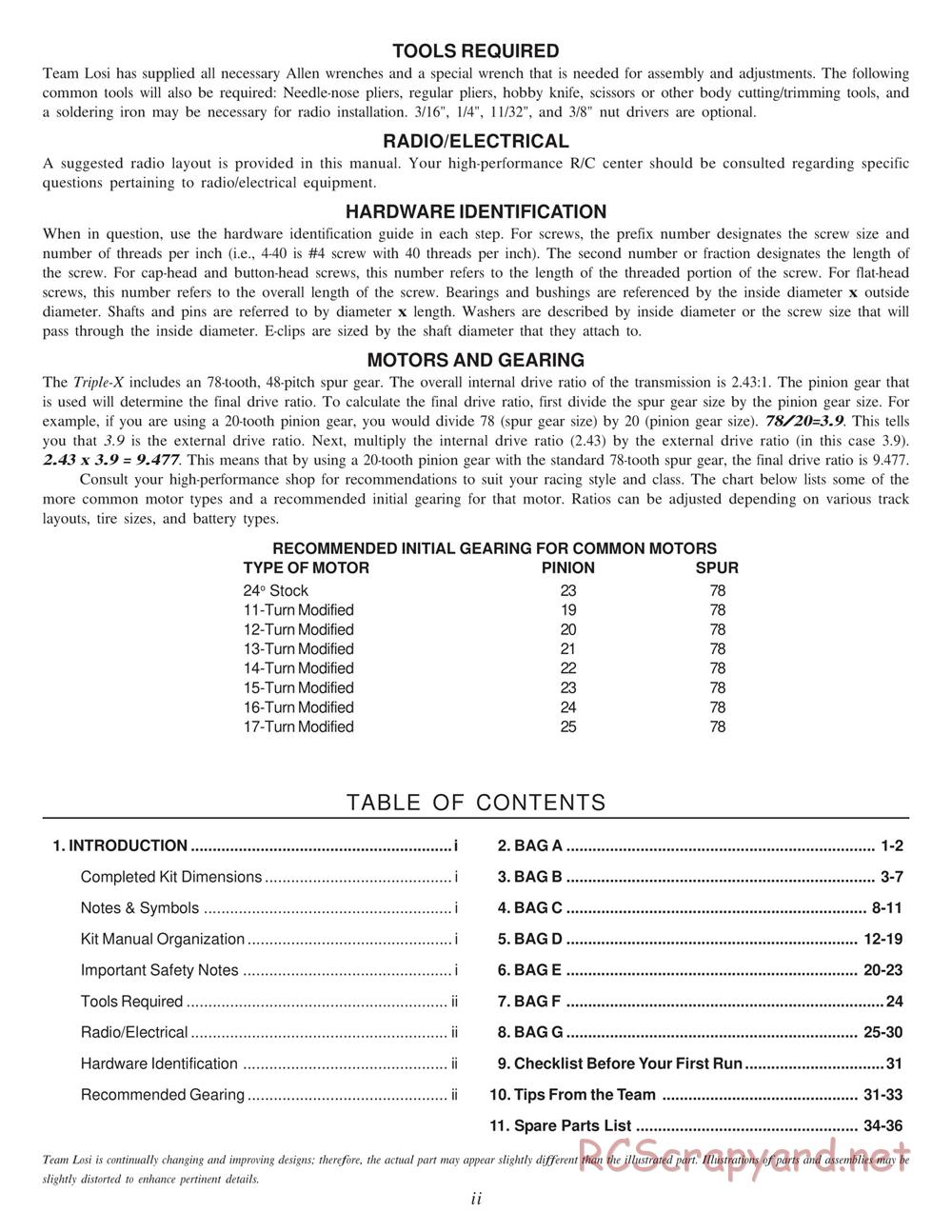 Team Losi - XXX BK (BK1) - Kinwald Edition - Manual - Page 4