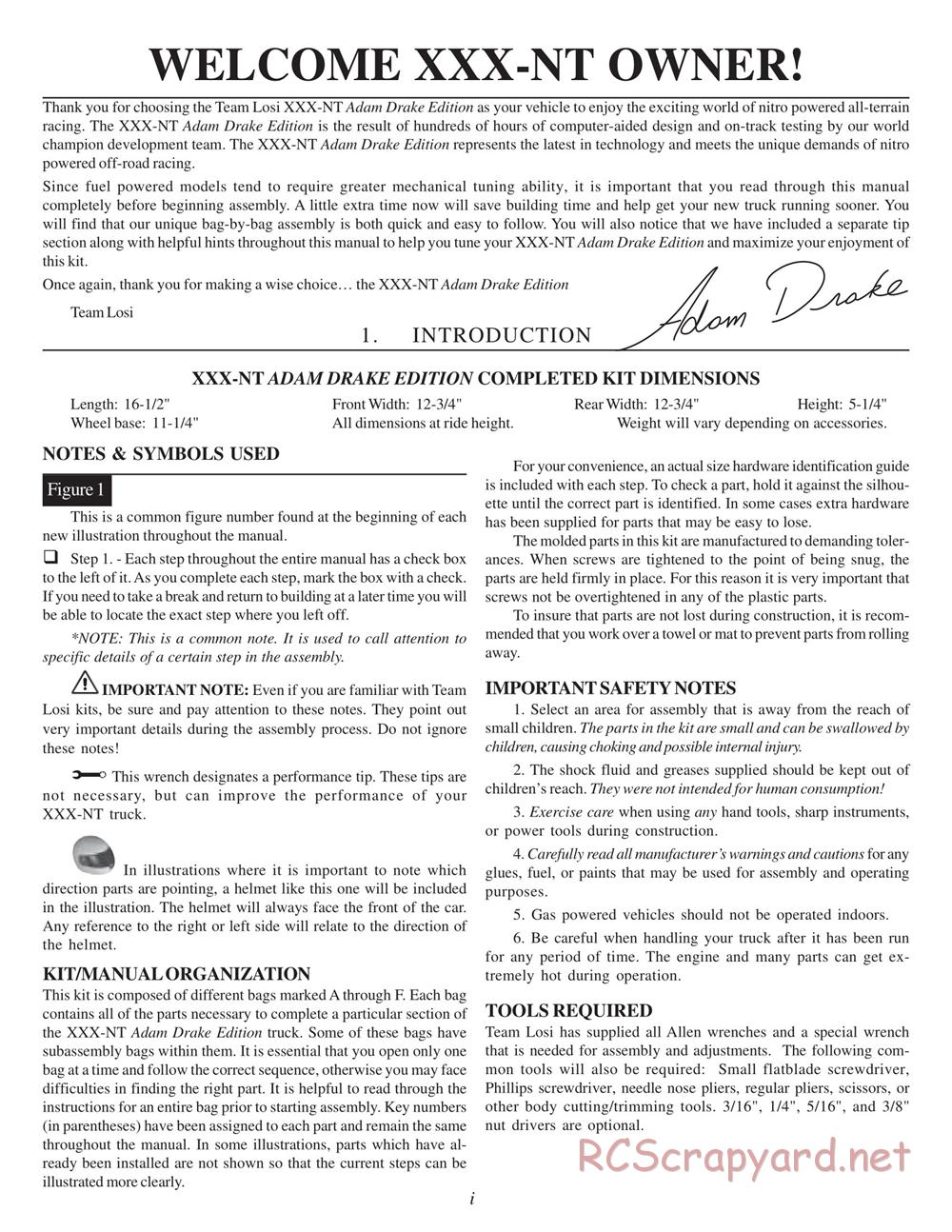 Team Losi - XXX-NT Adam Drake Edition - Manual - Page 2