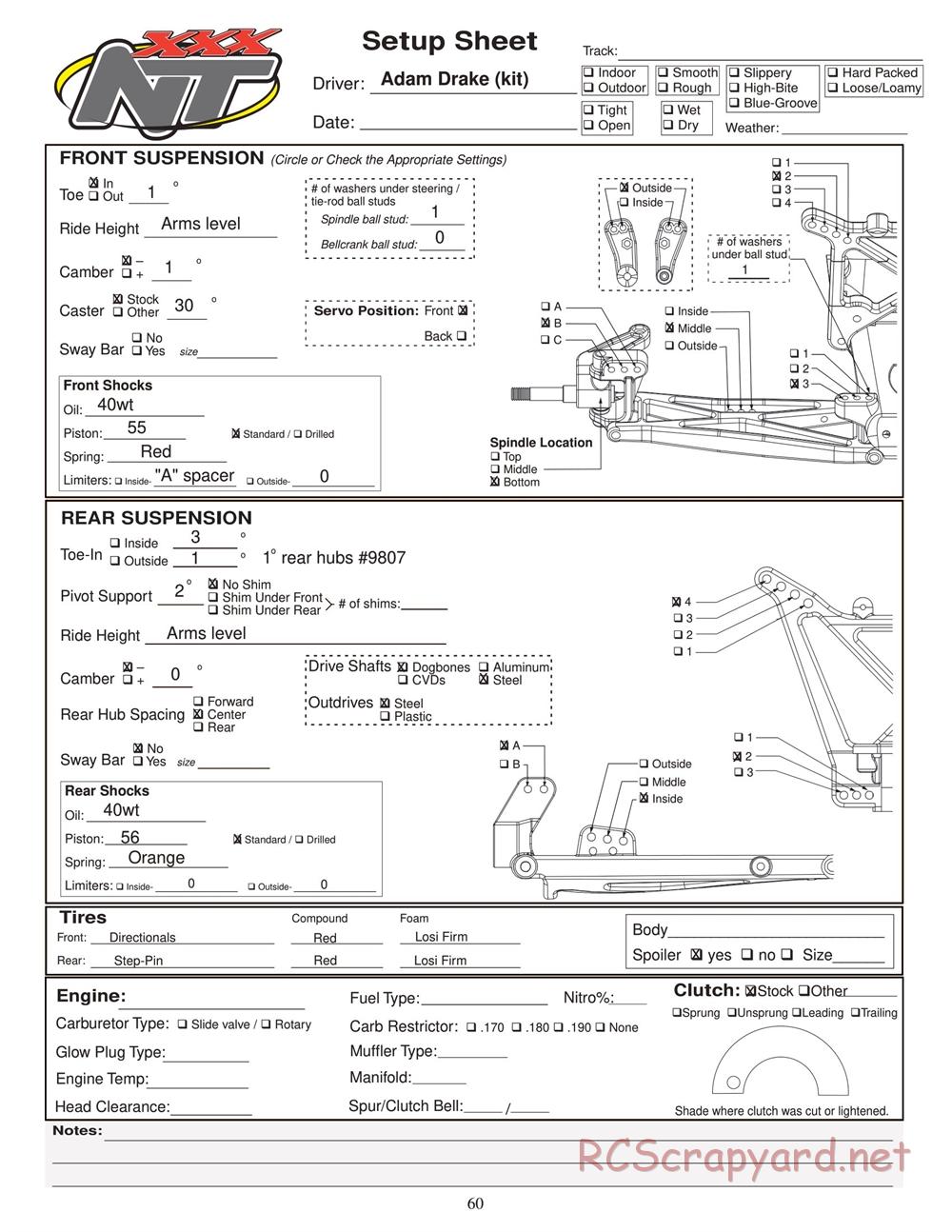 Team Losi - XXX-NT Adam Drake Edition - Manual - Page 63