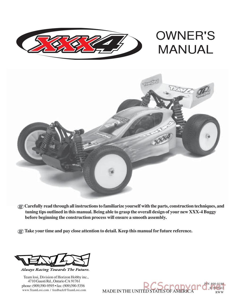 Team Losi - XXX4 - Manual - Page 1