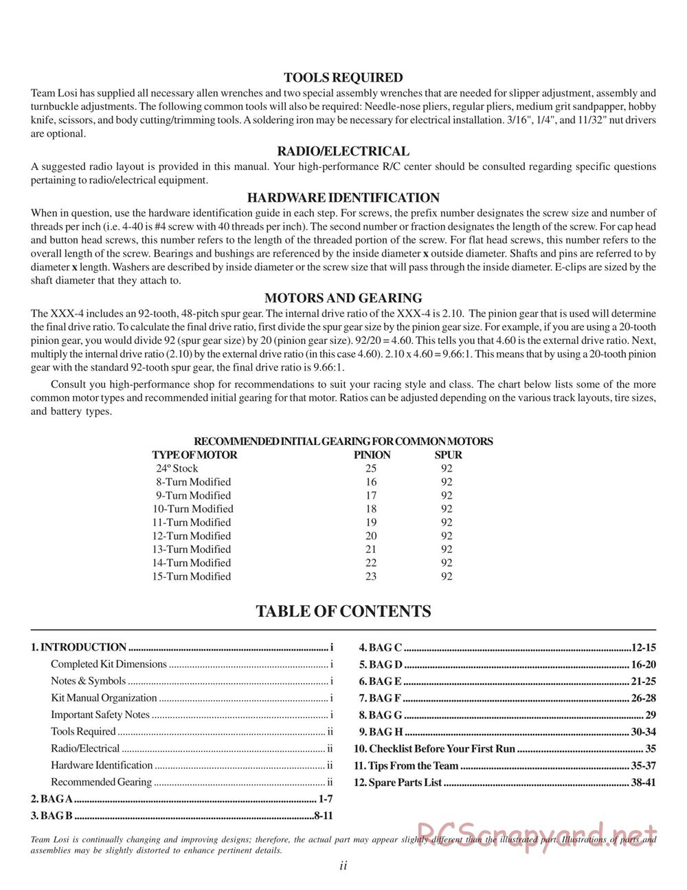 Team Losi - XXX4 - Manual - Page 3