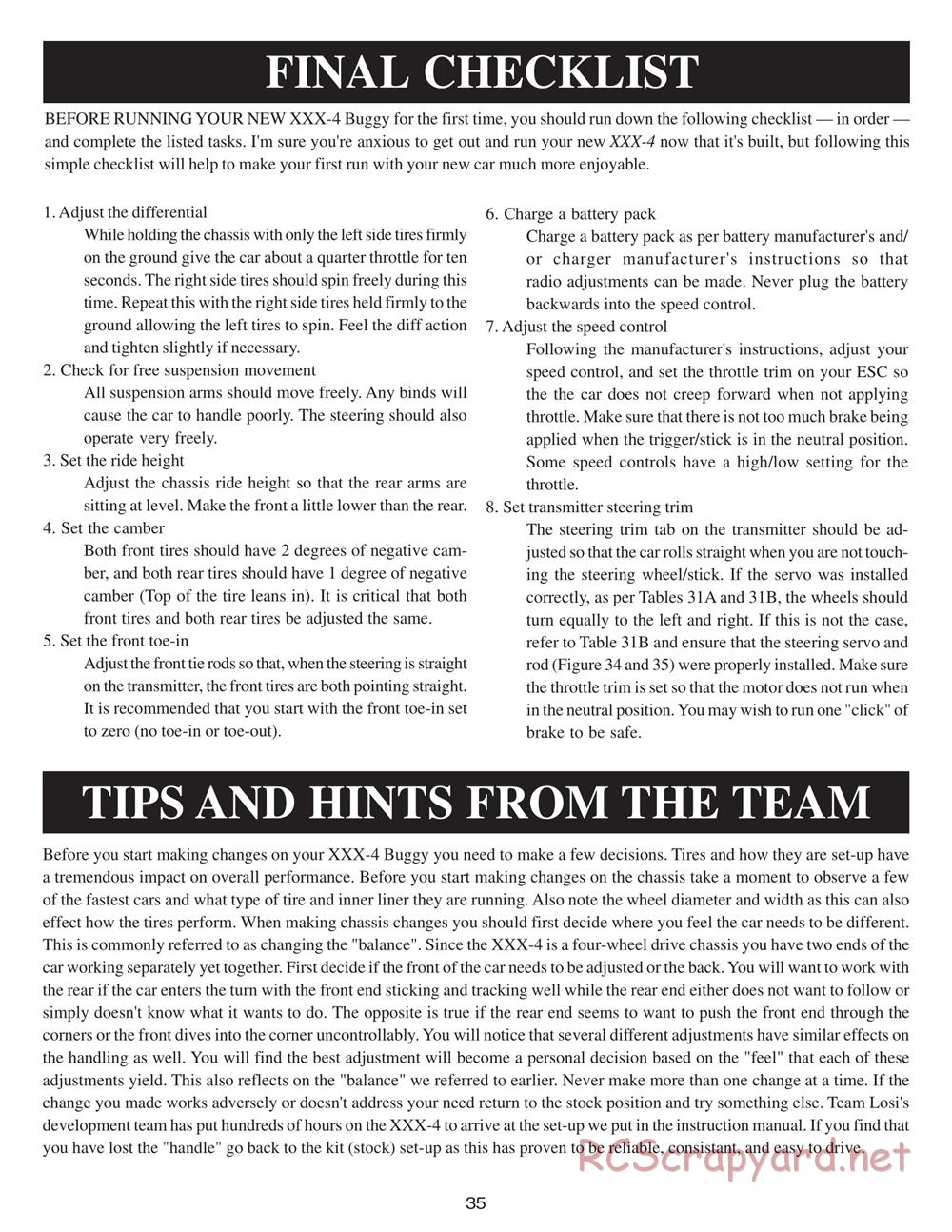 Team Losi - XXX4 - Manual - Page 38