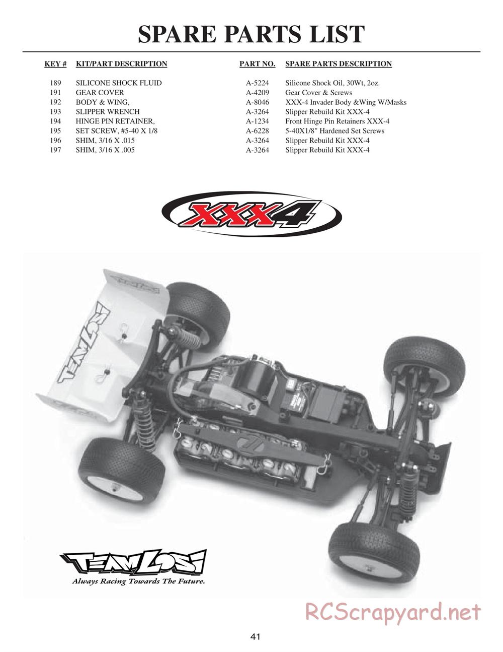Team Losi - XXX4 - Manual - Page 44