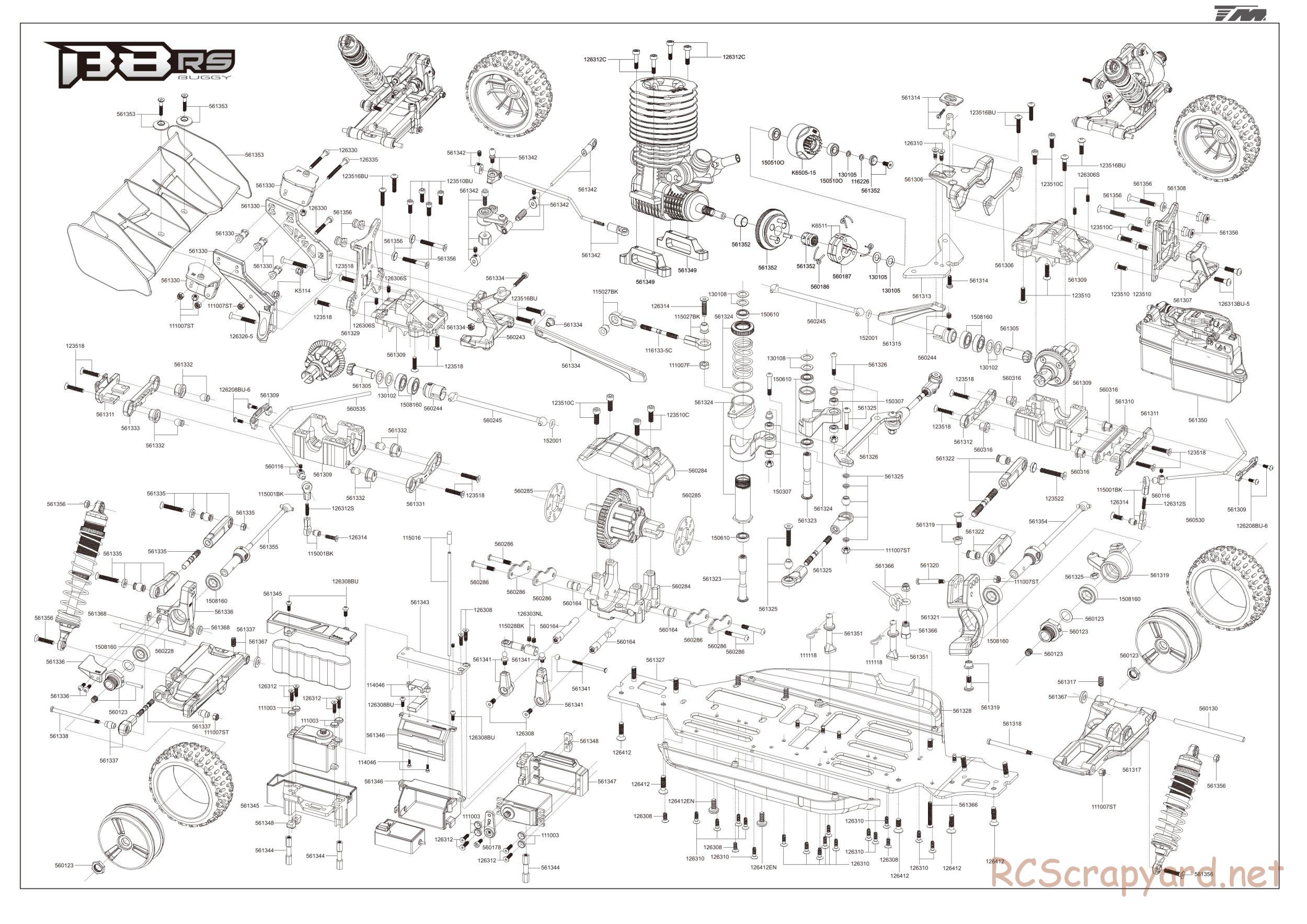 Team Magic - B8RS - Exploded View