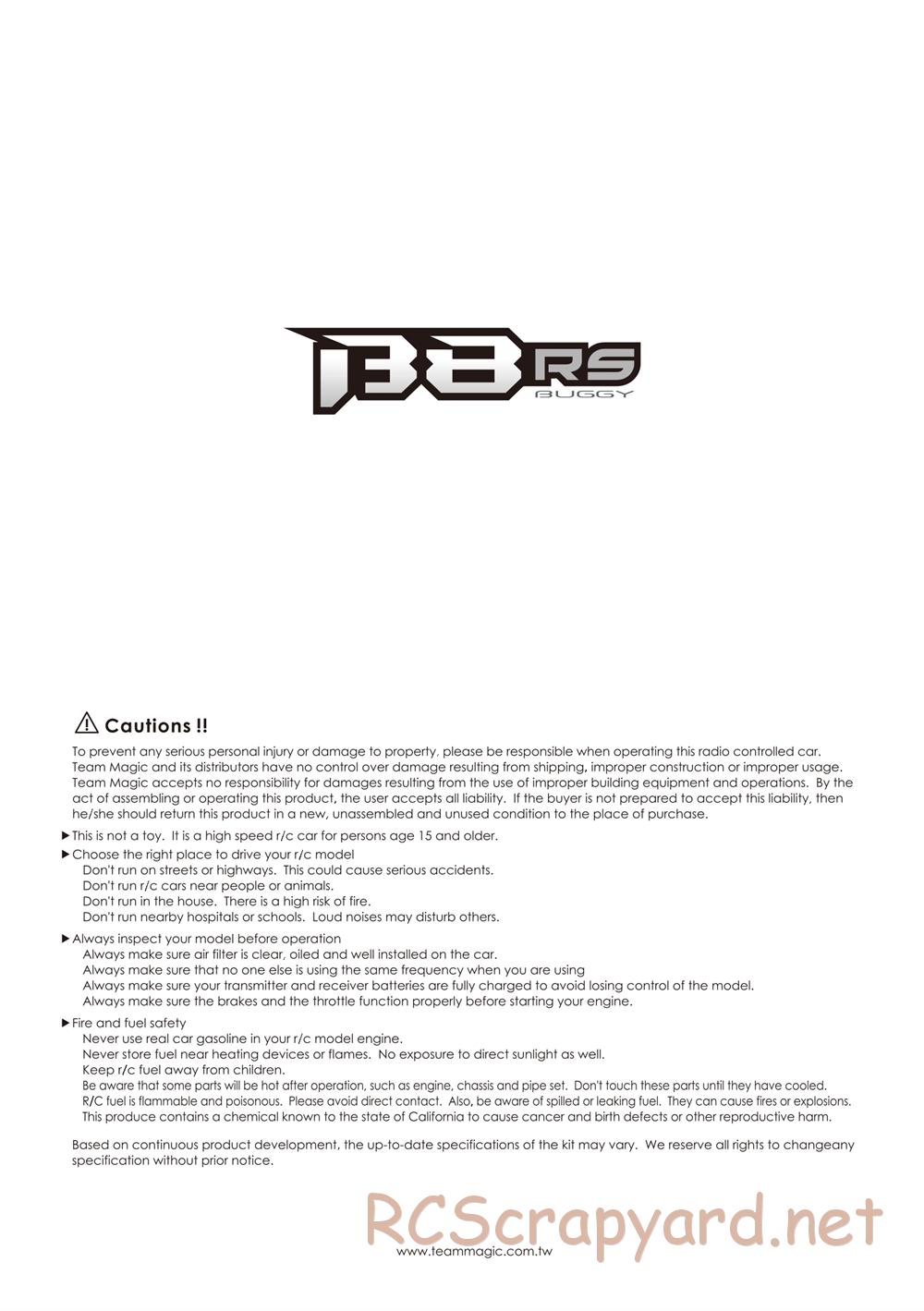 Team Magic - B8RS - Manual - Page 38