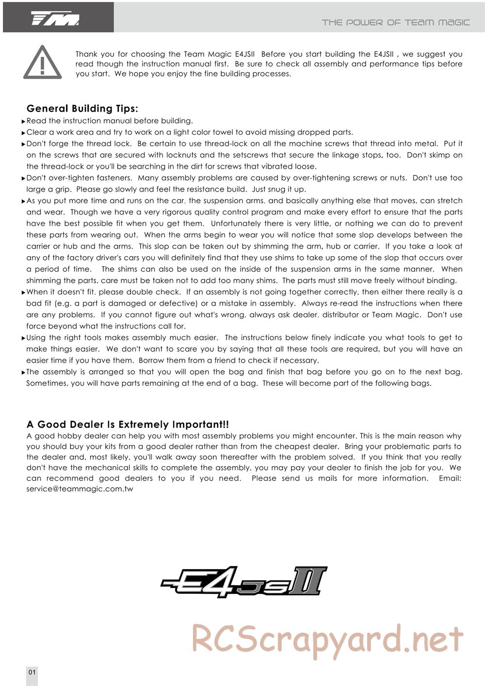 Team Magic - E4JS II - Manual - Page 2