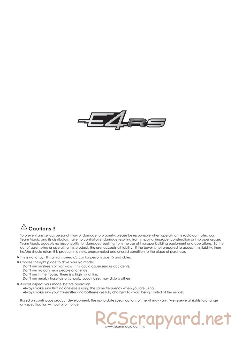 Team Magic - E4-RS - Manual - Page 15