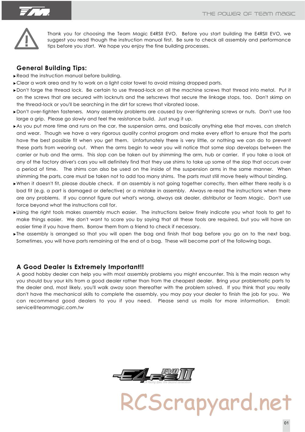 Team Magic - E4-RS II Evo - Manual - Page 2