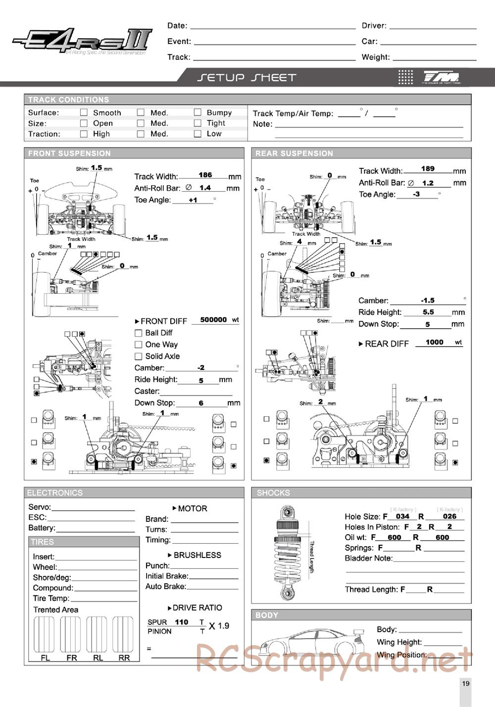Team Magic - E4-RS II - Manual - Page 20