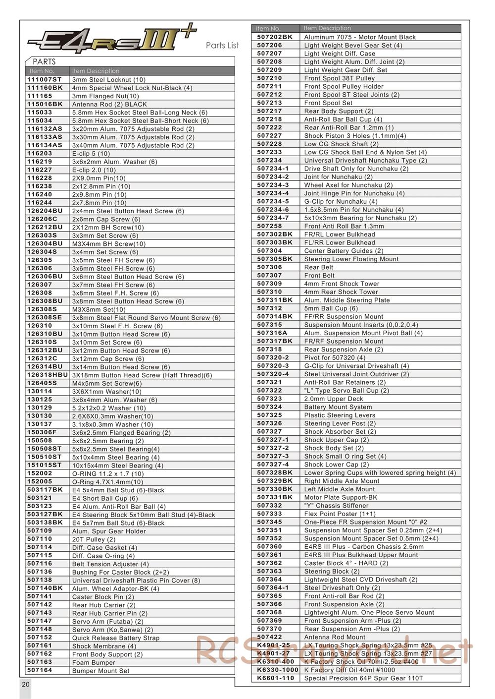 Team Magic - E4-RS III+ - Manual - Page 20