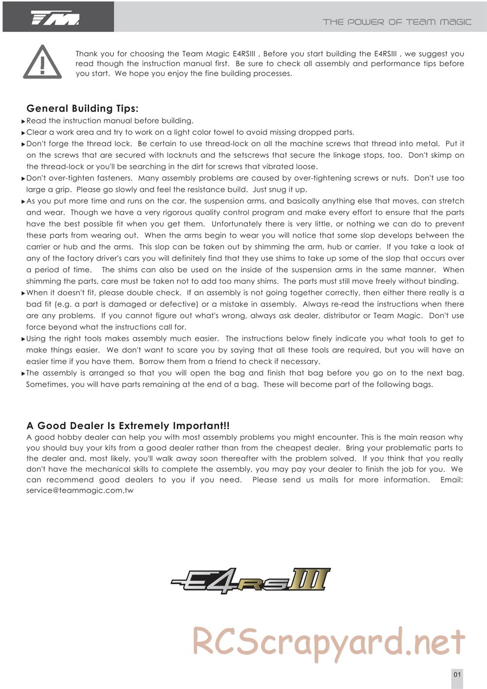 Team Magic - E4-RS III - Manual - Page 2