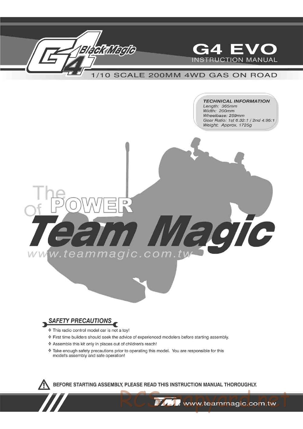 Team Magic - G4 Evo - Manual - Page 1