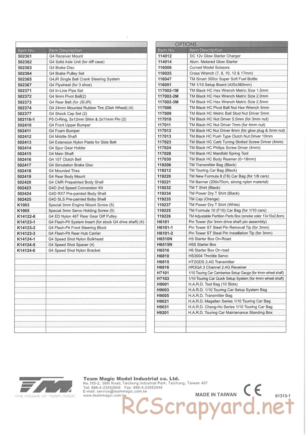 Team Magic - G4D Rubber Spec - Manual - Page 5