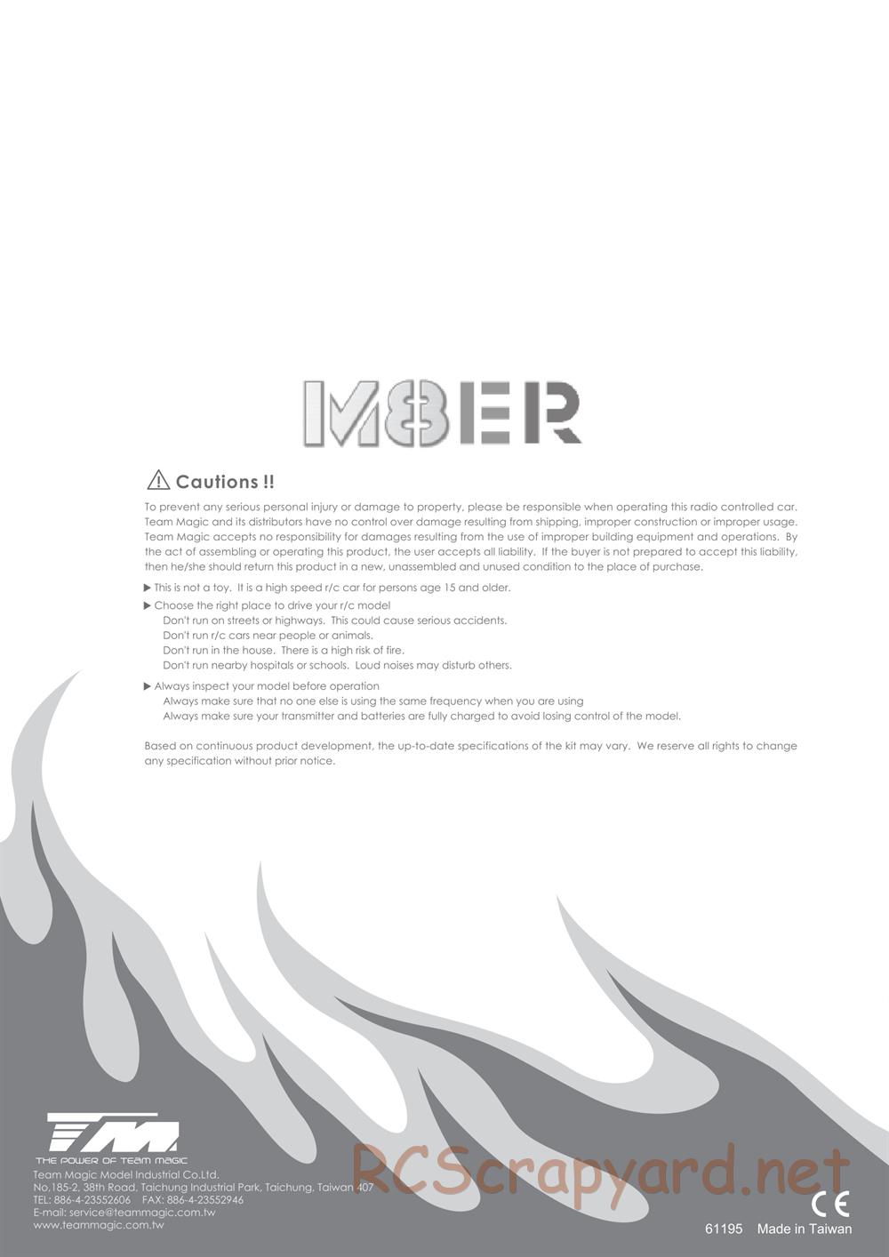 Team Magic - M8ER - Manual - Page 12