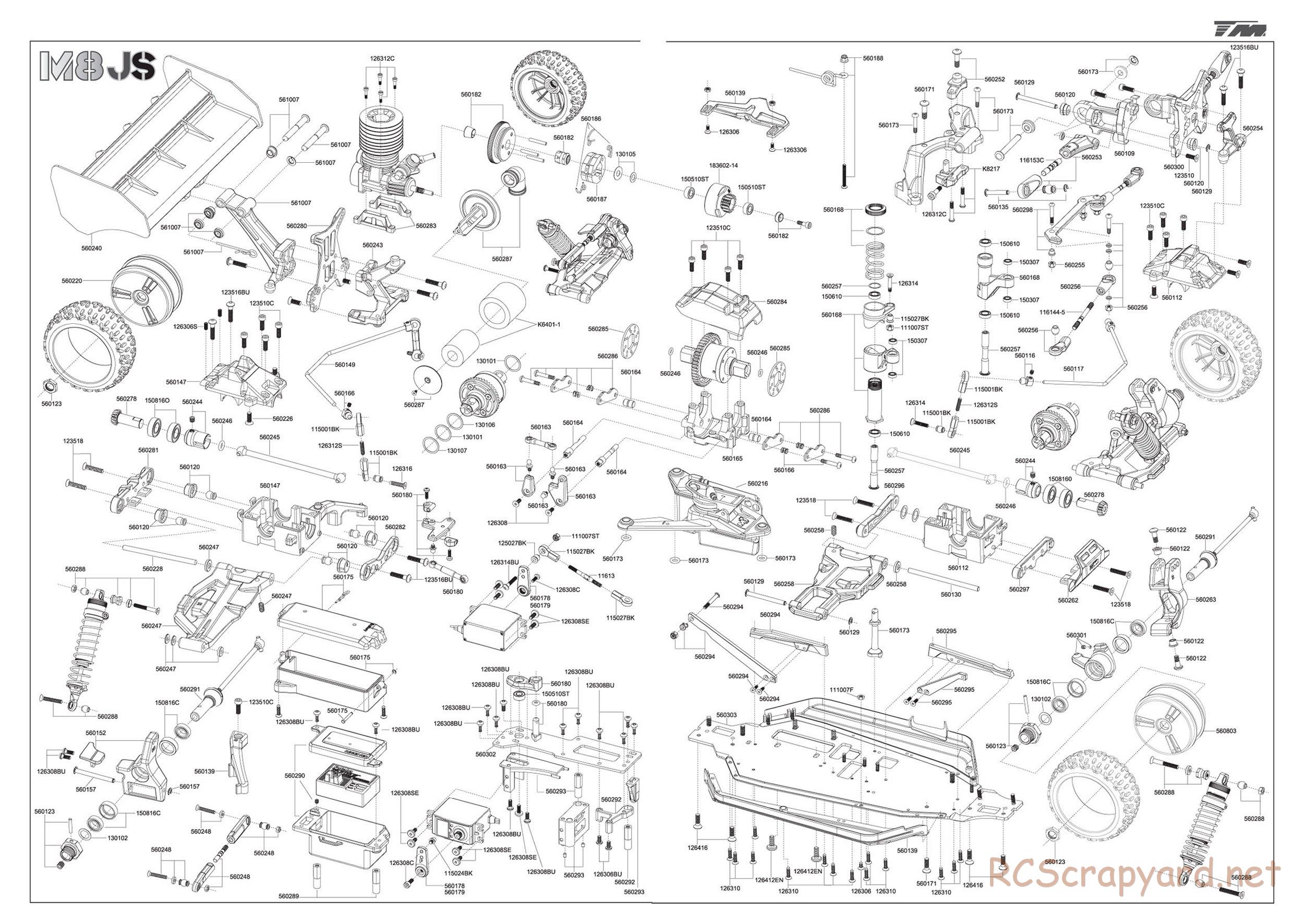 Team Magic - M8JS - Exploded View - Page 1