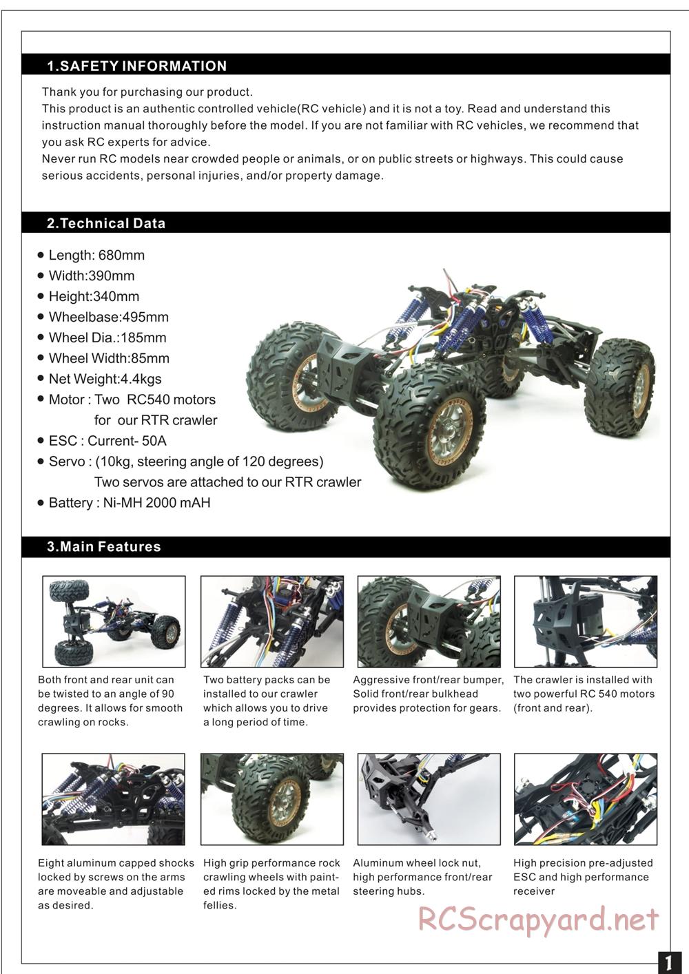 Redcat Racing - Rockslide Super Crawler - Manual - Page 2